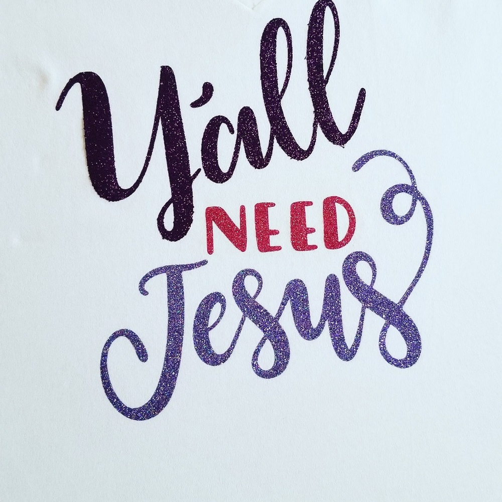 YA'LL NEED JESUS V-NECK T-SHIRT